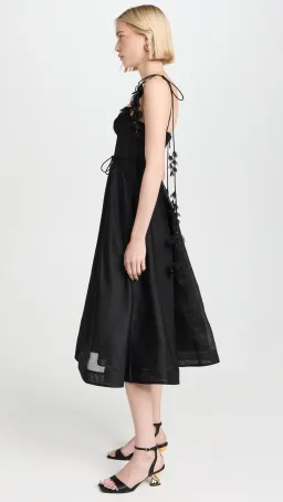 ZIMMERMANN NATURA CORSET MIDI [BLACK] SIZE 3/14 for rent on The Volte - image 7