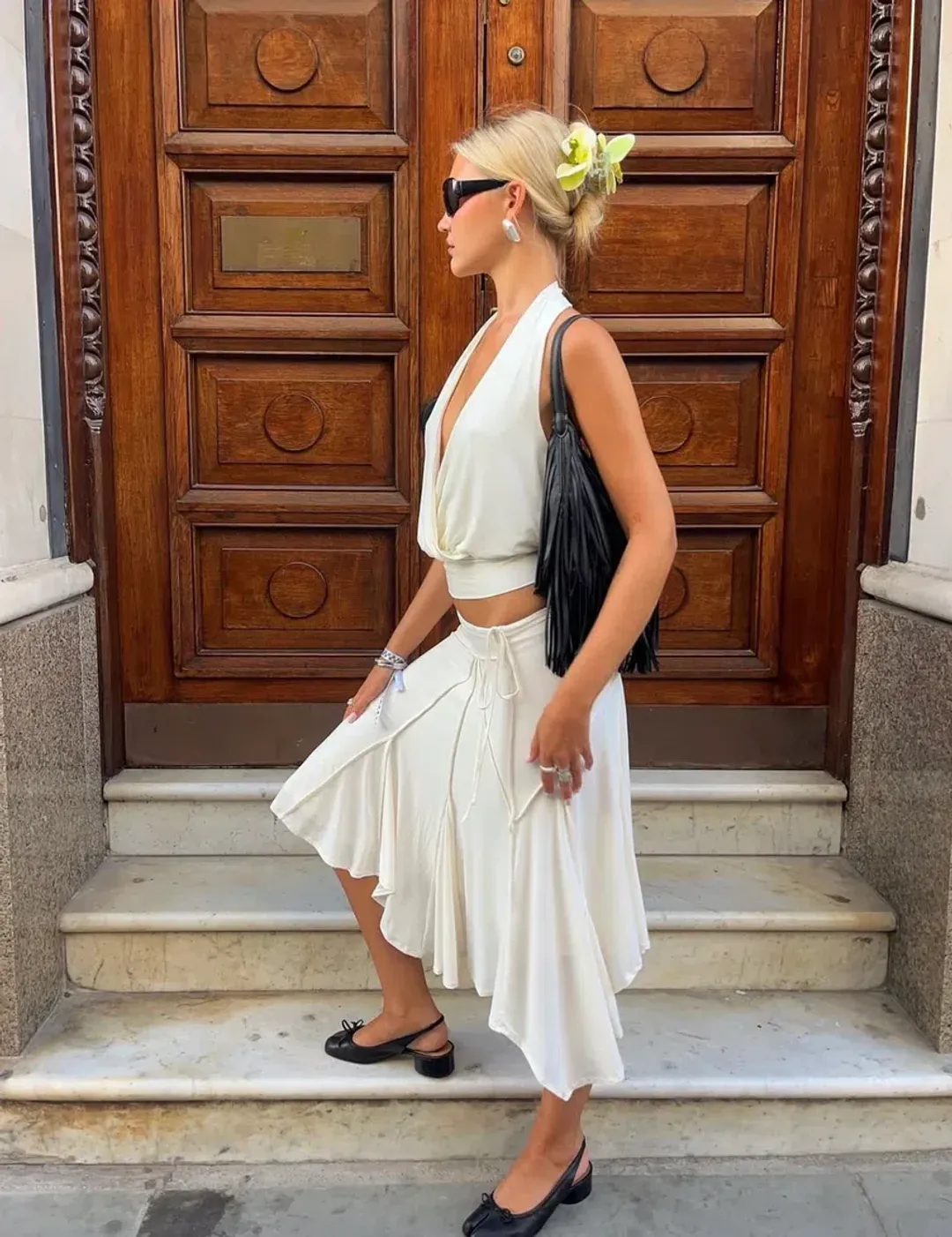 With Jean Sharni set white/cream size XS/S for rent on The Volte - main image