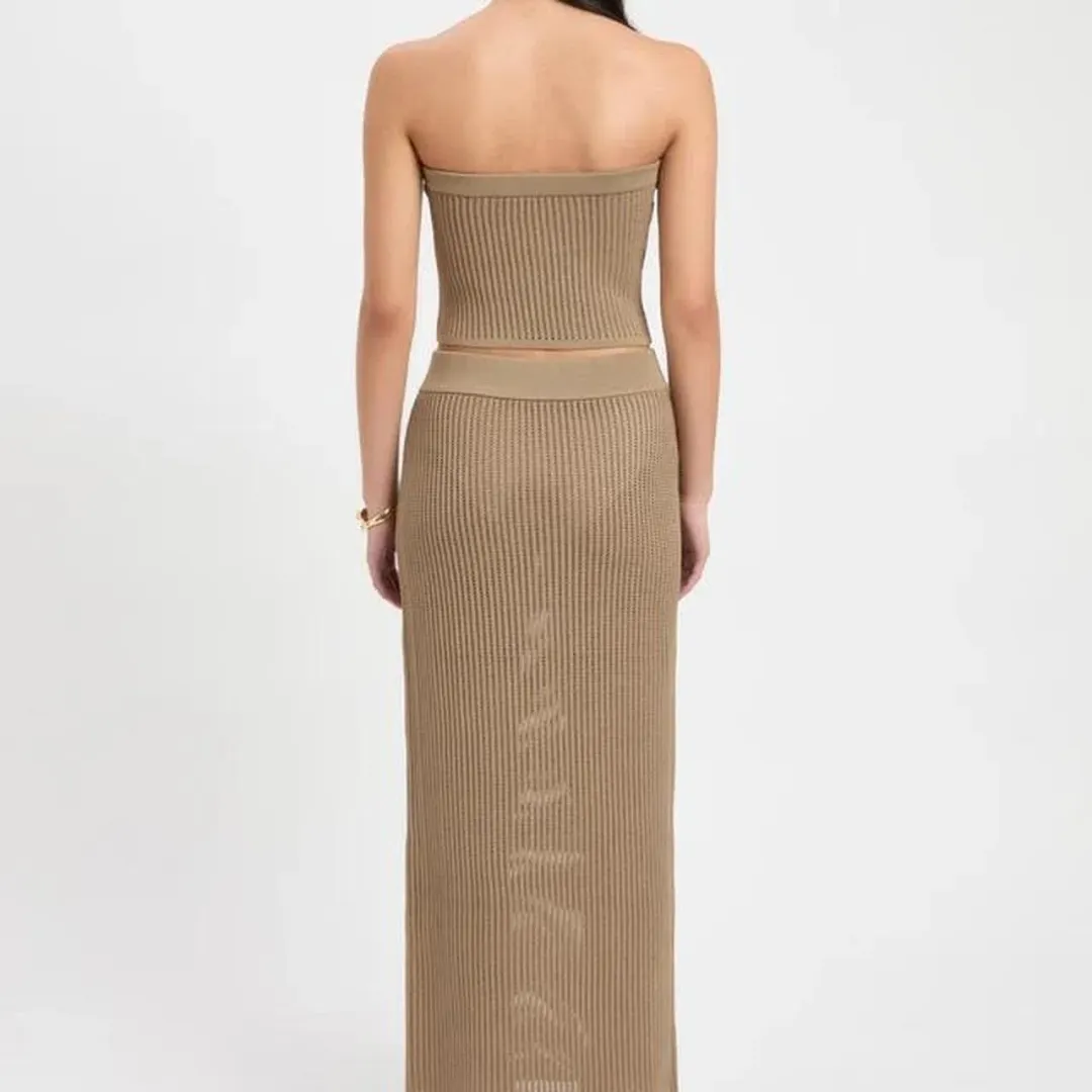 Kookai Cairo Knit Set in Olive Size 6 & 8 for rent on The Volte - main image