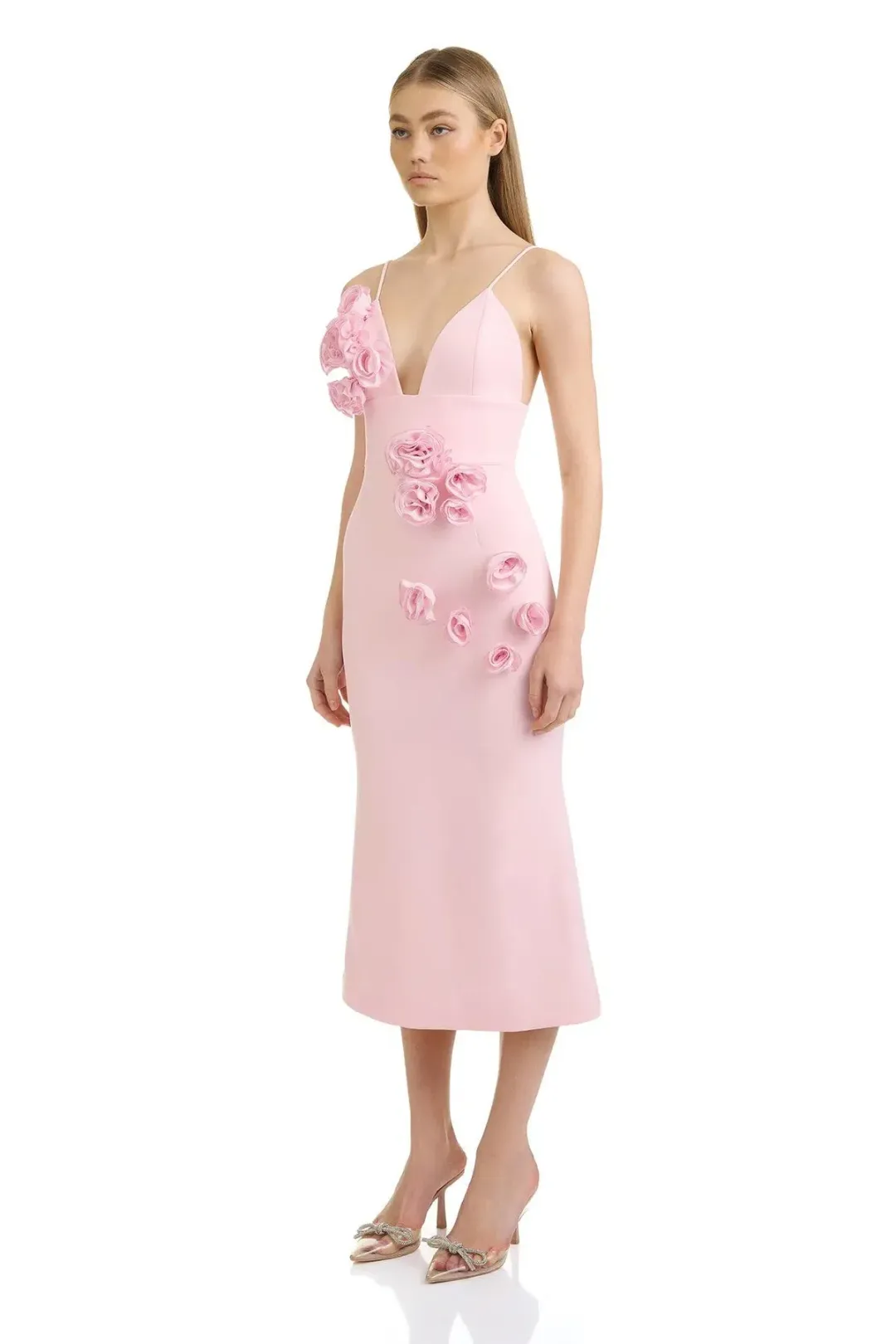 Eliyah the Label April Midi Dress in Blush | Size 12 / L for rent on The Volte - main image
