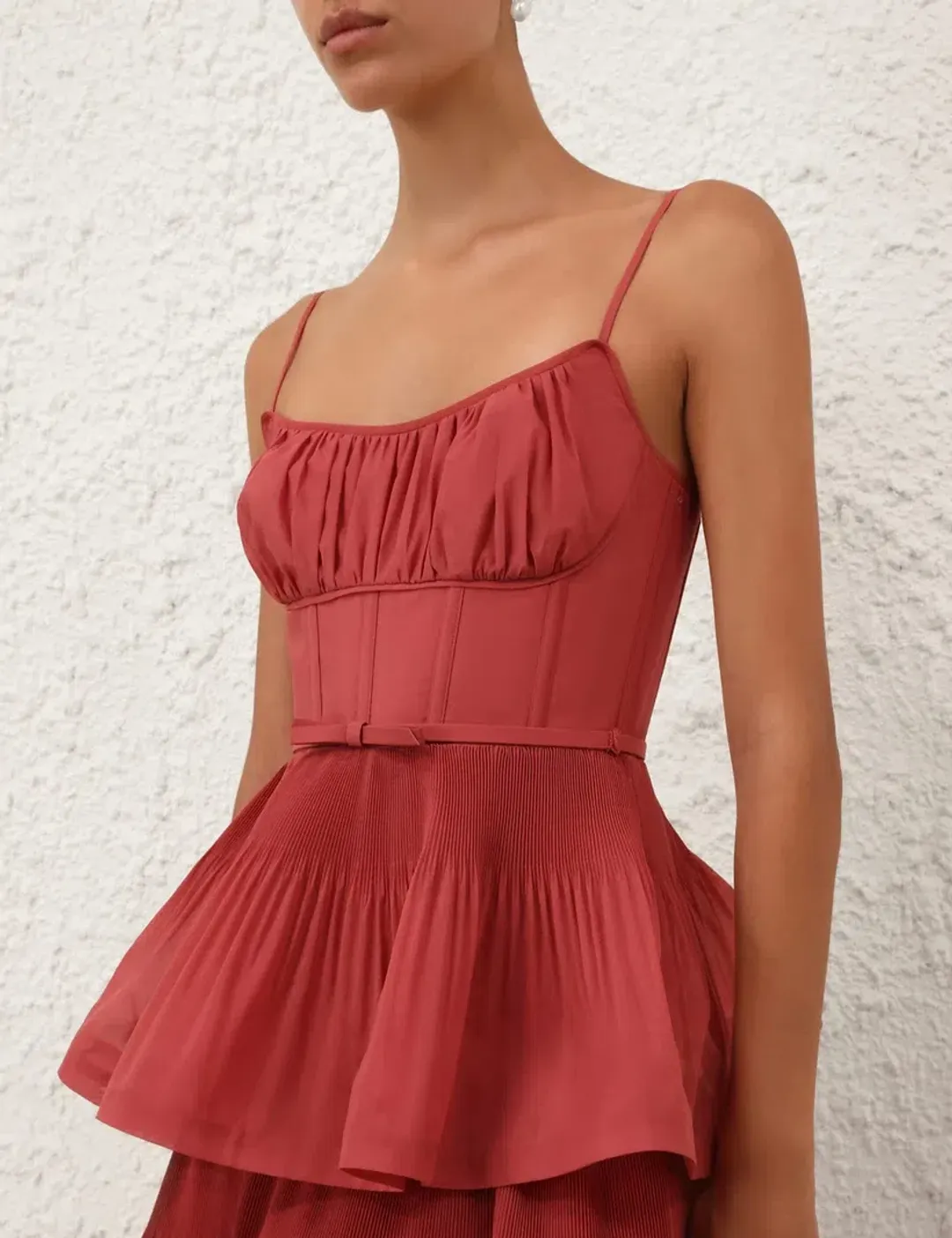 Zimmerman Pleated Tiered Midi Dress size 1/AU10 for rent on The Volte - main image