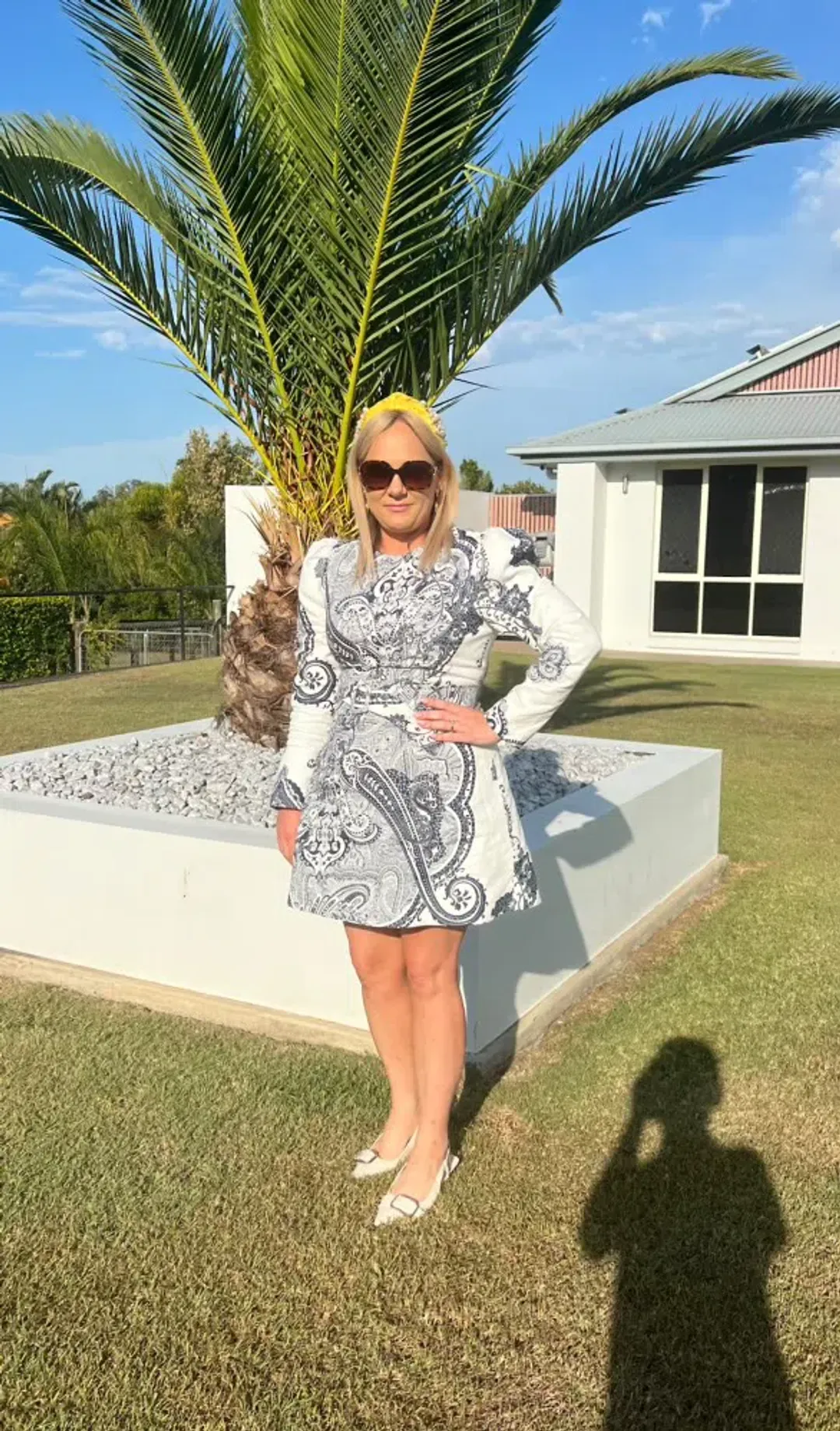 JUSTIN TONG HAZEL MINI DRESS [BLUE PAISLEY] for rent on The Volte - main image