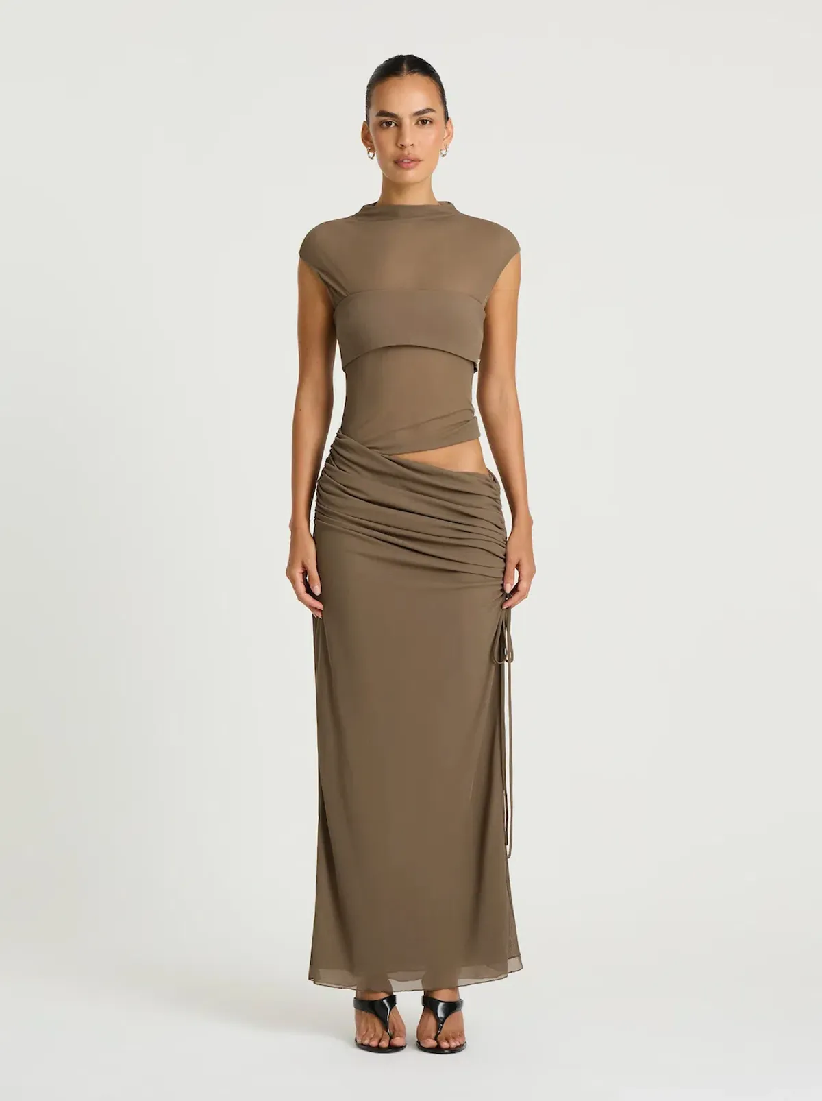 BECKER MAXI DRESS | KHAKI - SIZE 10 for rent on The Volte - main image