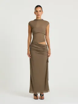 BECKER MAXI DRESS | KHAKI - SIZE 10 for rent on The Volte - image 1