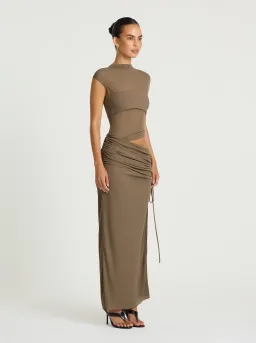 BECKER MAXI DRESS | KHAKI - SIZE 10 for rent on The Volte - image 2