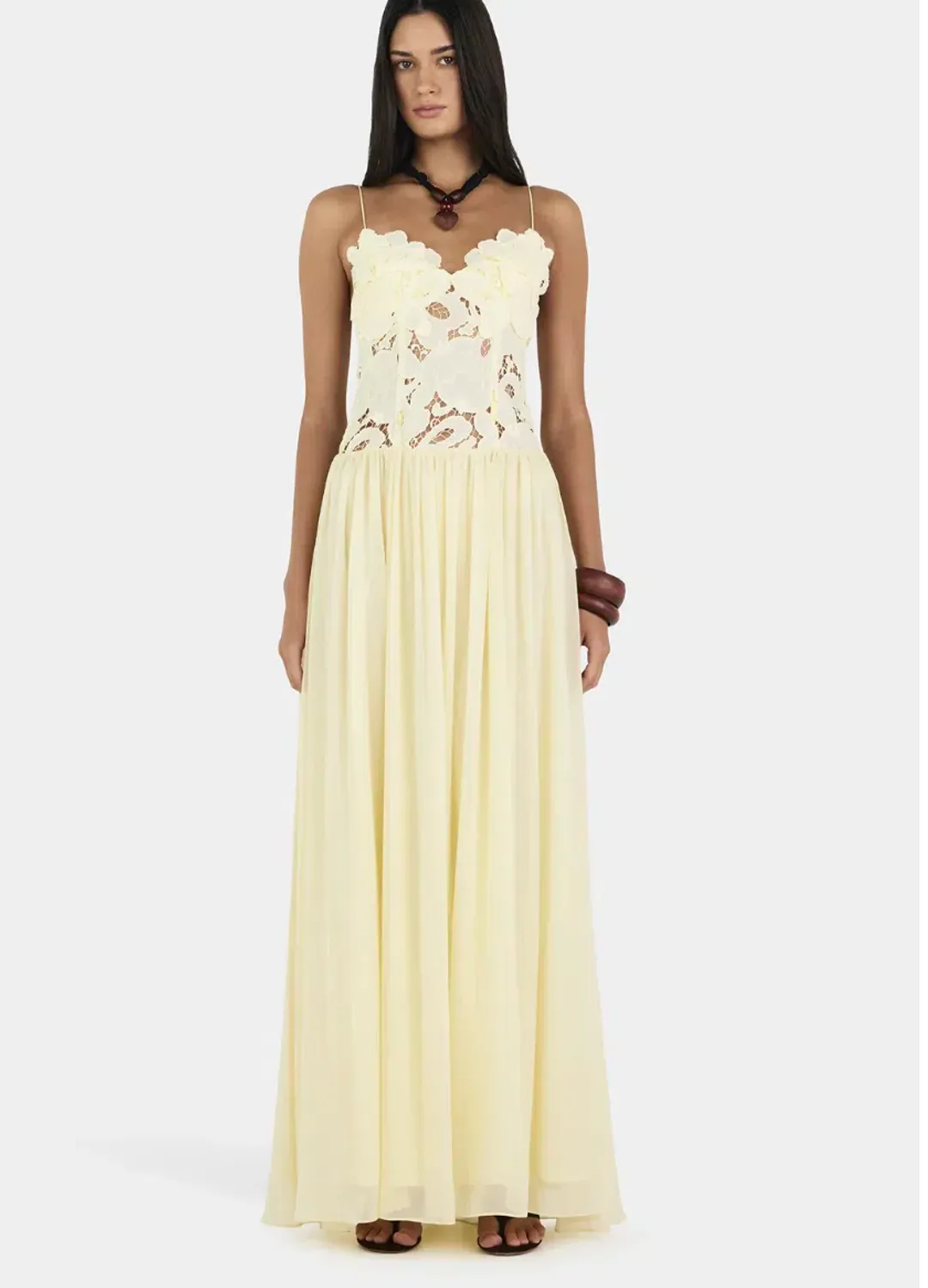 Hansen and Gretel Stephanie maxi dress in butter yellow size 12 (L) for rent on The Volte - main image