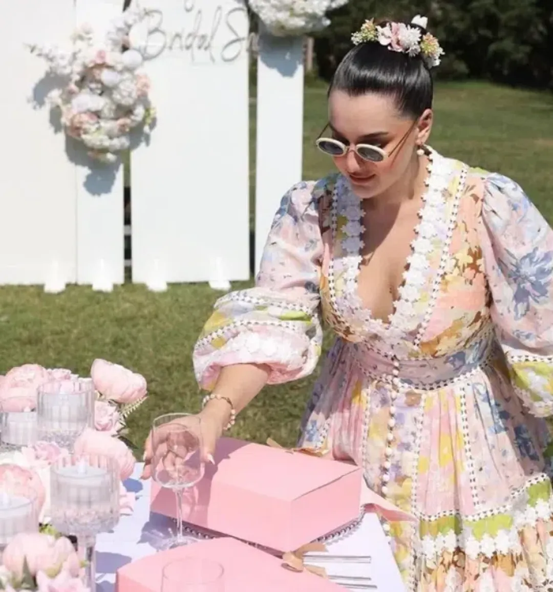 ZIMMERMANN POP TRIMMED MINI DRESS SIZE 2 for rent on The Volte - main image