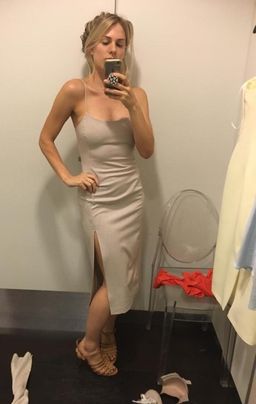 Bec and bridge fitted nude dress size 10 for rent on The Volte - image 4