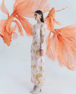 JUSTIN TONG HAZEL MIDI [ENCHANTED WATERS] SIZE 10 for rent on The Volte - image 2