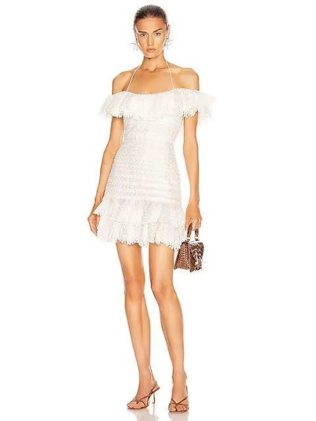 Zimmermann Super Eight Frilled Mini Dress | Size 2 AU 12 for rent on The Volte - main image