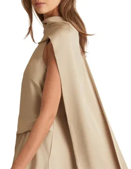 Reiss Michelle Drape Occasion Midi Dress Nude Size 14 for rent on The Volte - image 3