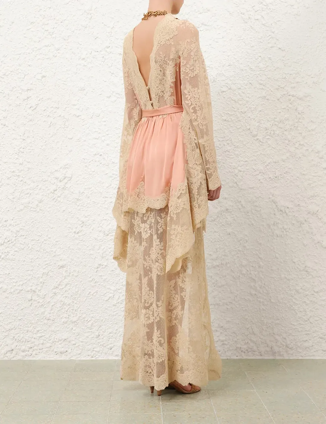Zimmermann Hypnotic Satin Drape Dress in Pink Size 1 AU 10 for rent on The Volte - main image