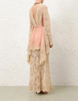 Zimmermann Hypnotic Satin Drape Dress in Pink Size 1 AU 10 for rent on The Volte - image 2