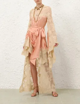 Zimmermann Hypnotic Satin Drape Dress in Pink Size 1 AU 10 for rent on The Volte - image 1