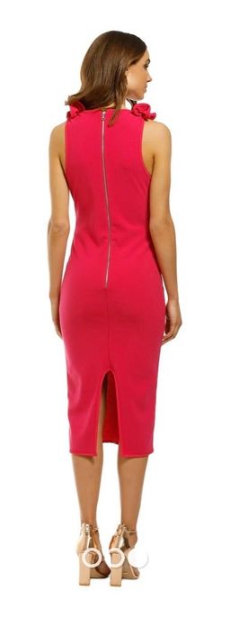 By Johnny V Neck Bow Shoulder Dress - Pink for rent on The Volte - image 2
