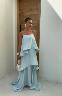 Elliatt Tilly Tiered Maxi Dress Pale Blue Small  for rent on The Volte - image 2