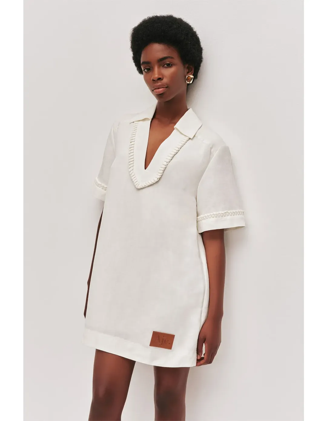 Aje Tropez Mini Dress Ivory Size 12 for rent on The Volte - main image