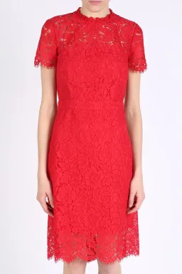 Diane Von Furstenberg Alma Lace Sheath Dress Red Size 8 for rent on The Volte - image 2