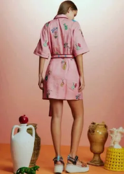 Alemais Timmy Embroidered Mini Dress in Pink Size AU 10 for rent on The Volte - image 3