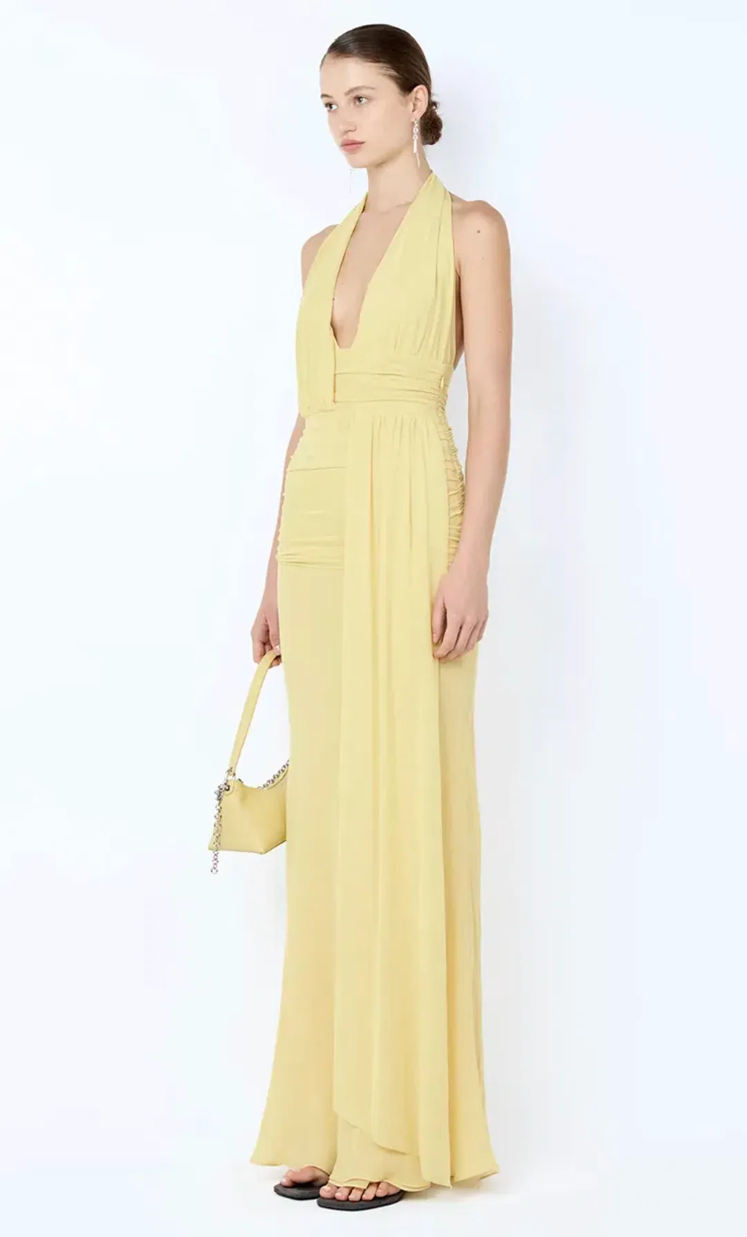 Bec & Bridge, CASSIS DRAPE MAXI DRESS, Yellow, size 8  for rent on The Volte - main image