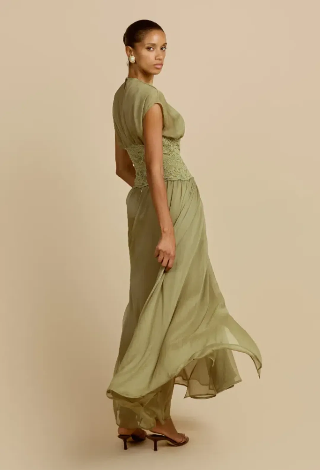 Arcina Ori MARY-JANE DRESS PISTACHIO Size M for rent on The Volte - main image