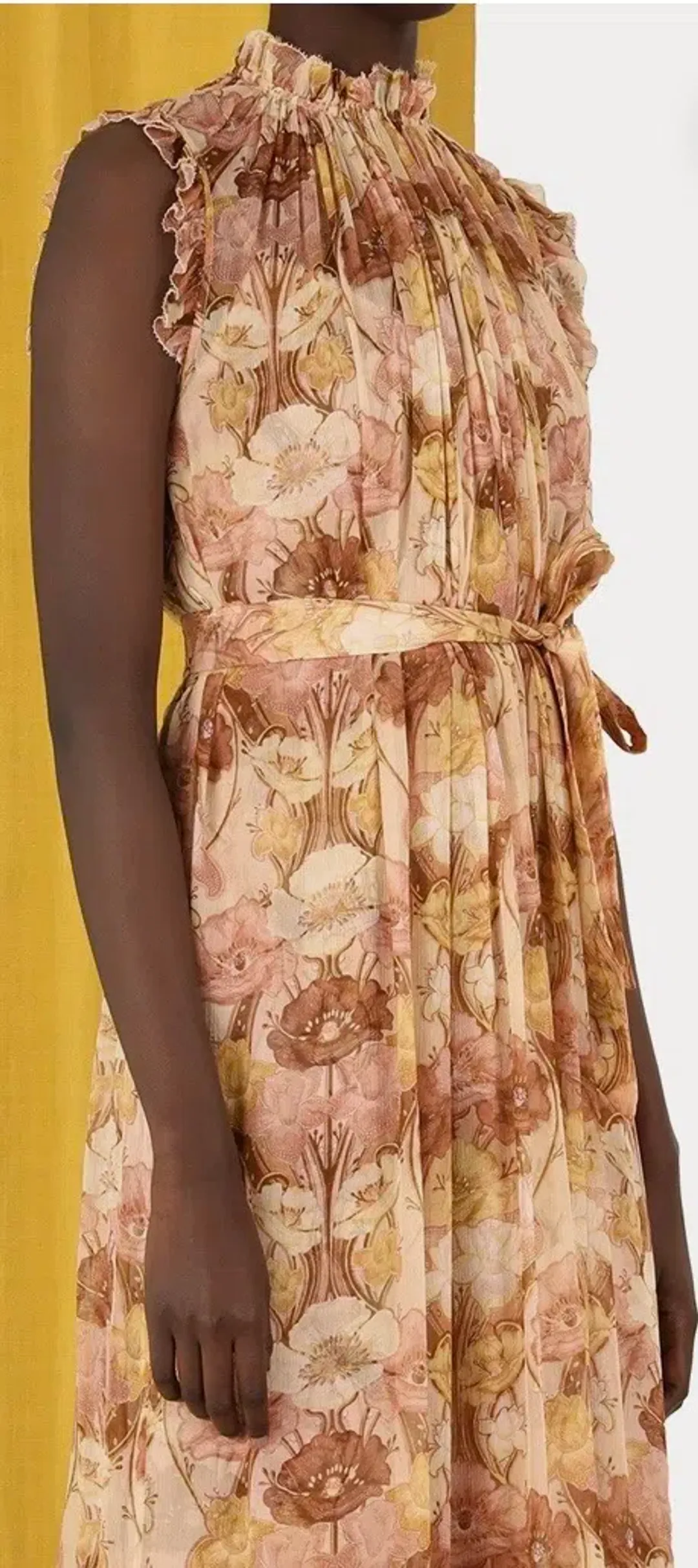 Zimmermann Tempo Flutter Midi Dress Size 3/14 with full length slip for rent on The Volte - main image