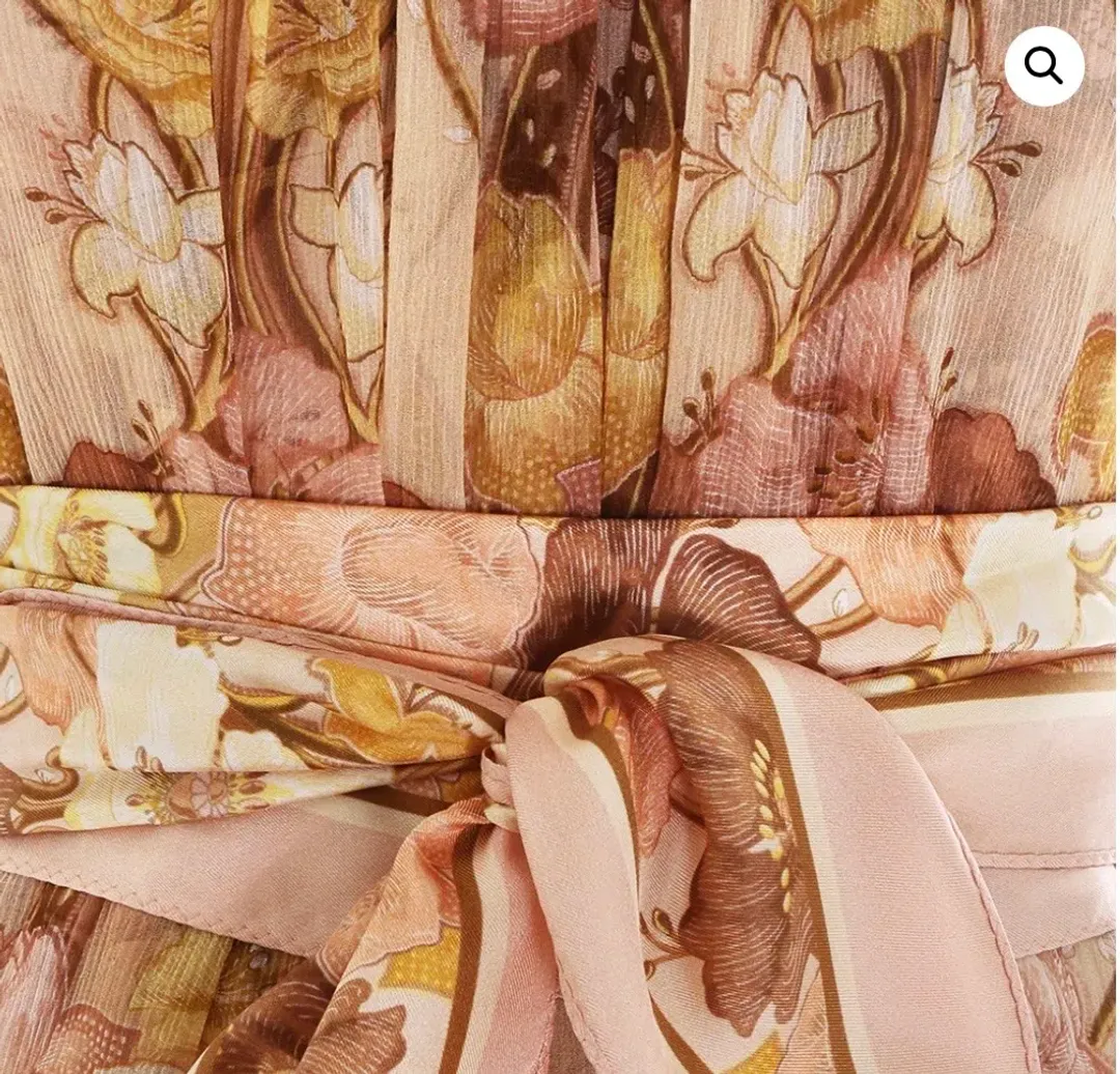 Zimmermann Tempo Flutter Midi Dress Size 3/14 with full length slip for rent on The Volte - main image