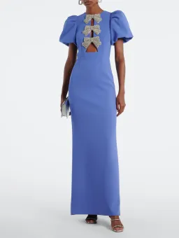 Rebecca Vallance Violetta Puff Sleeve Maxi Gown in Periwinkle Blue Size 12 for rent on The Volte - image 1