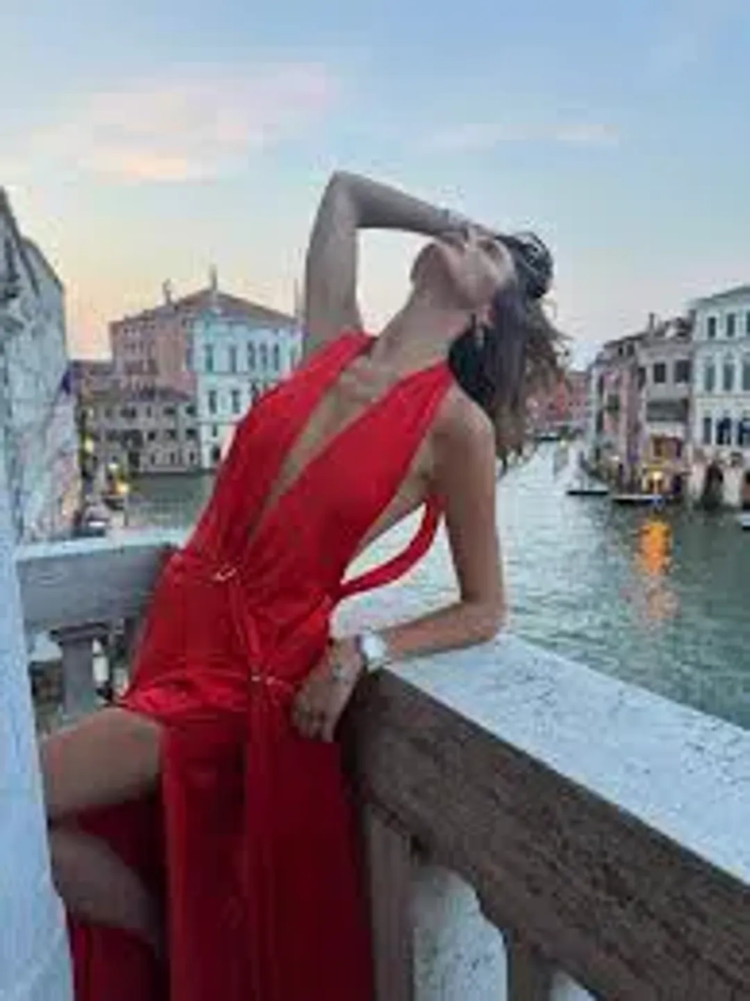 MISHA Harlow Satin Maxi Dress Chilli Size XS  for rent on The Volte - main image