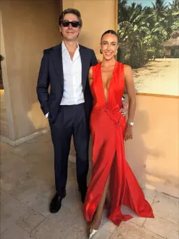 MISHA Harlow Satin Maxi Dress Chilli Size XS  for rent on The Volte - image 4