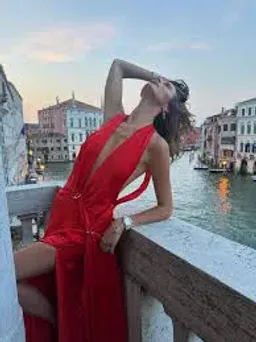 MISHA Harlow Satin Maxi Dress Chilli Size S for rent on The Volte - image 3