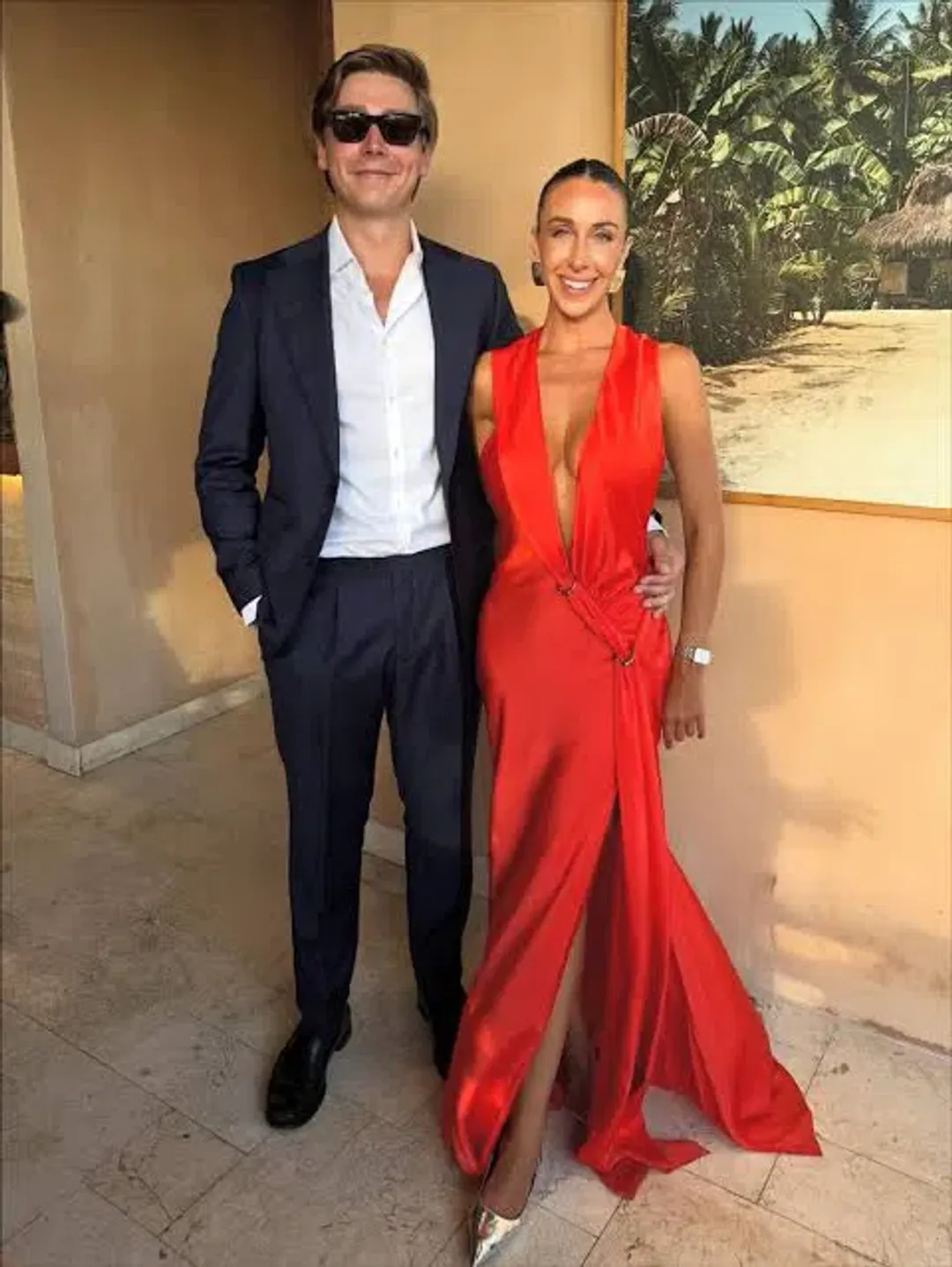 MISHA Harlow Satin Maxi Dress Chilli Size S for rent on The Volte - main image