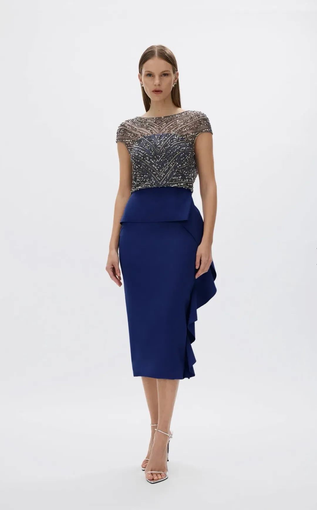 Rachel Gilbert Gingette Dress in colour Midnight size 5 for rent on The Volte - main image
