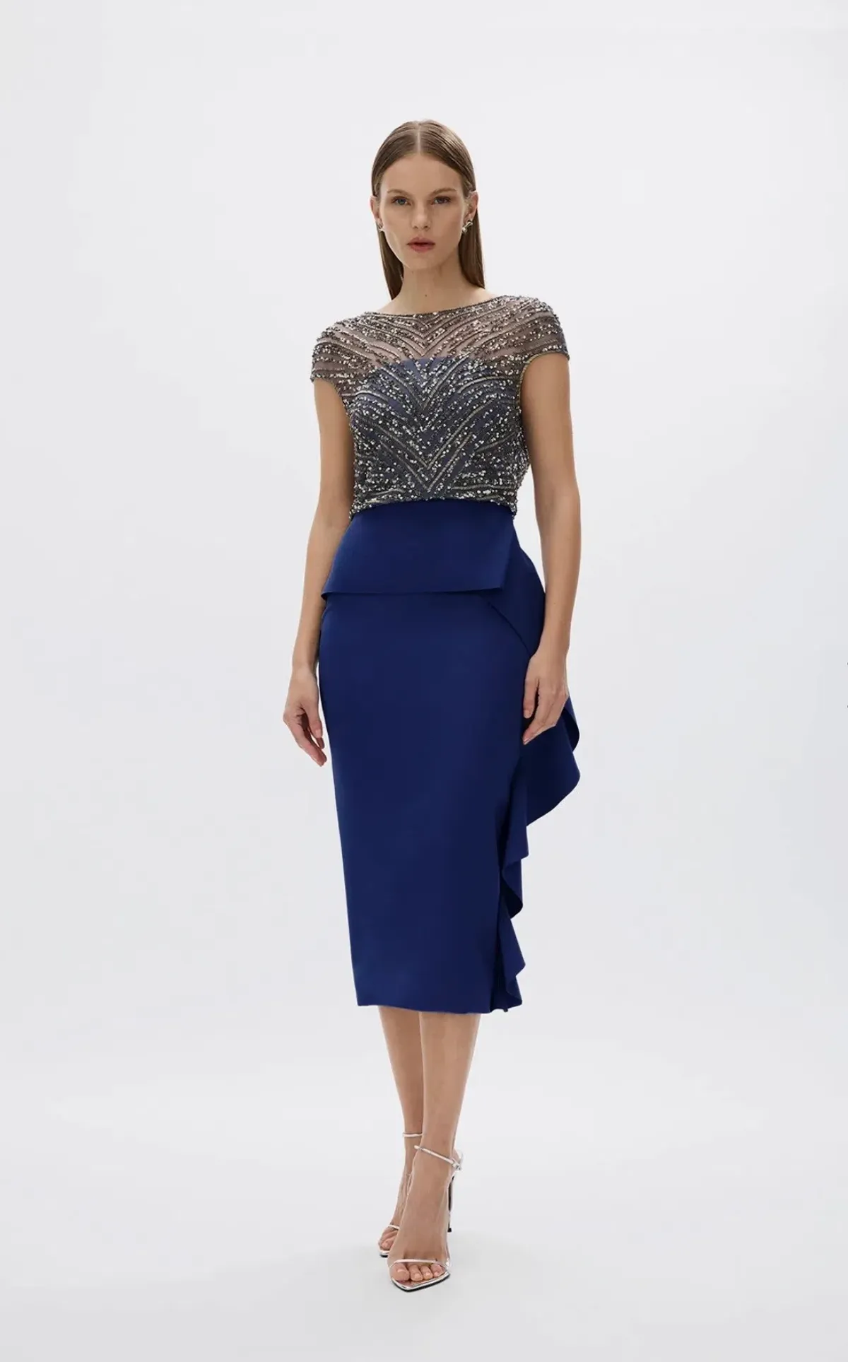 Rachel Gilbert Gingette Dress in colour Midnight size 5 for rent on The Volte - main image