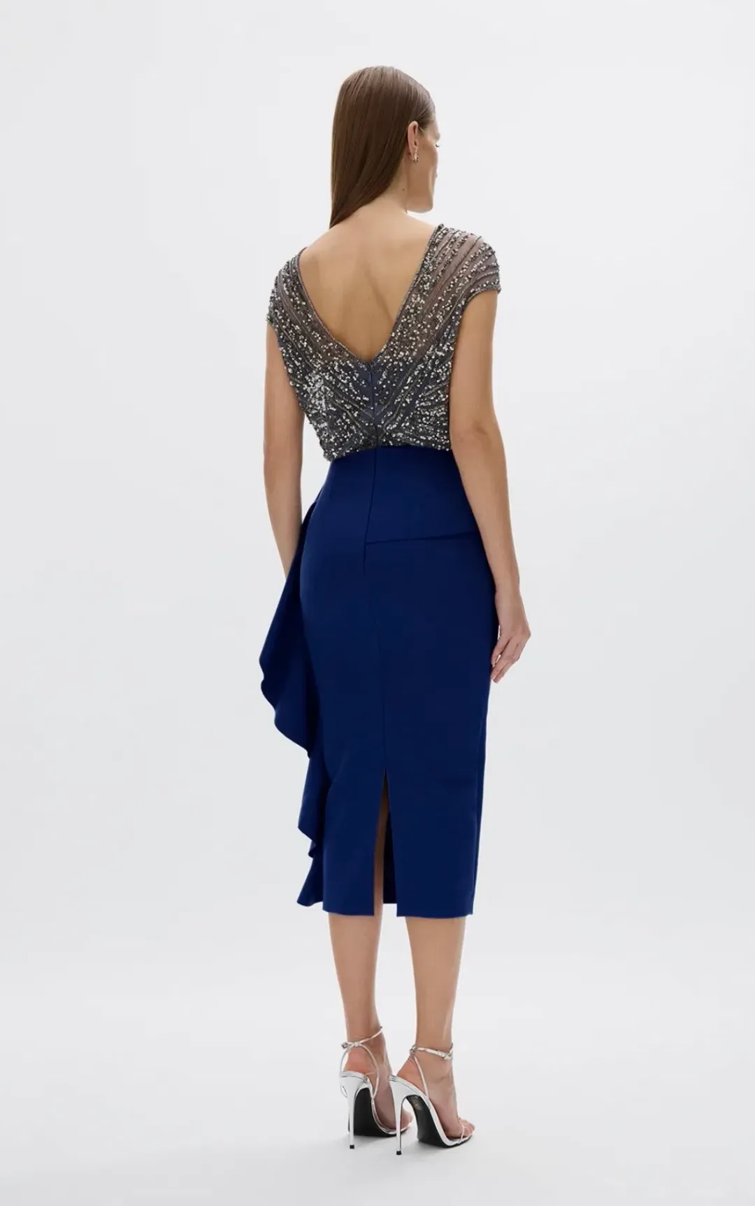 Rachel Gilbert Gingette Dress in colour Midnight size 5 for rent on The Volte - main image