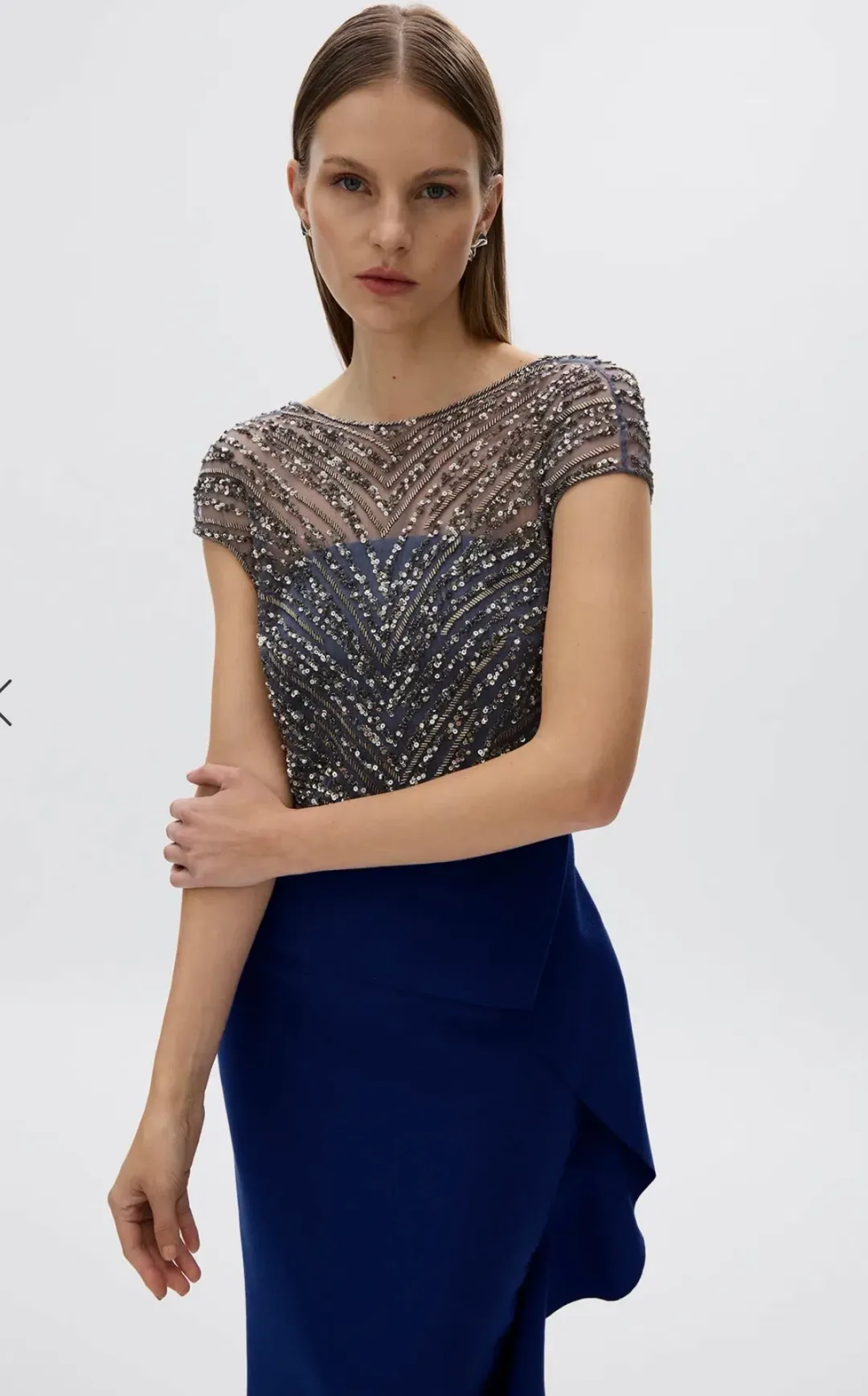 Rachel Gilbert Gingette Dress in colour Midnight size 5 for rent on The Volte - main image