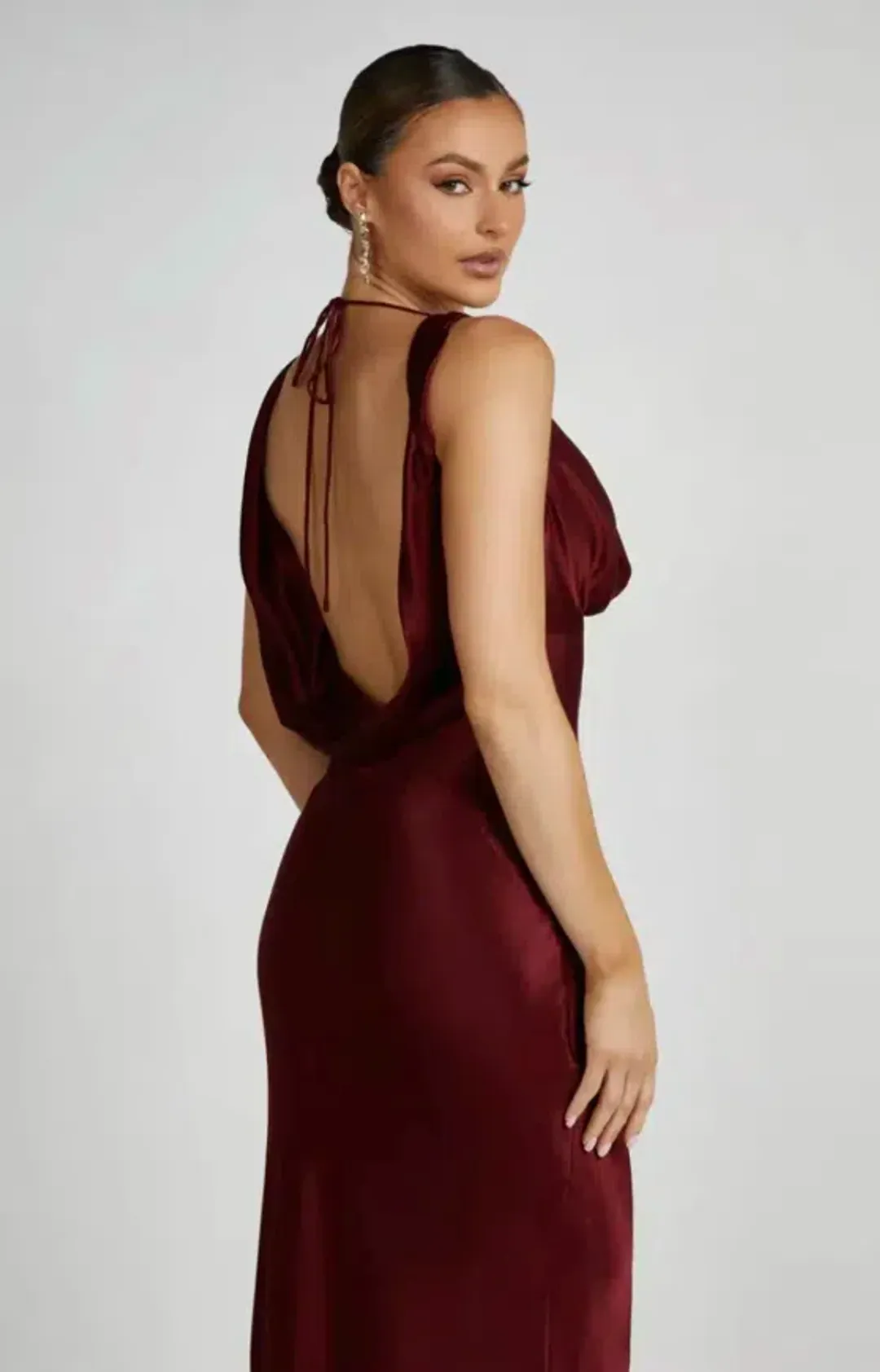 Angelique Dress (wine) - Meshki for rent on The Volte - main image