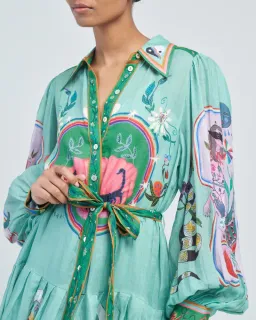Alemais Evergreen Shirt Dress Size AU 12 for rent on The Volte - image 2