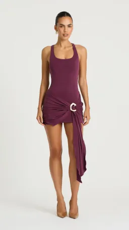 BENNI Billy Tank Mini Dress in Plum Size 8 for rent on The Volte - image 1