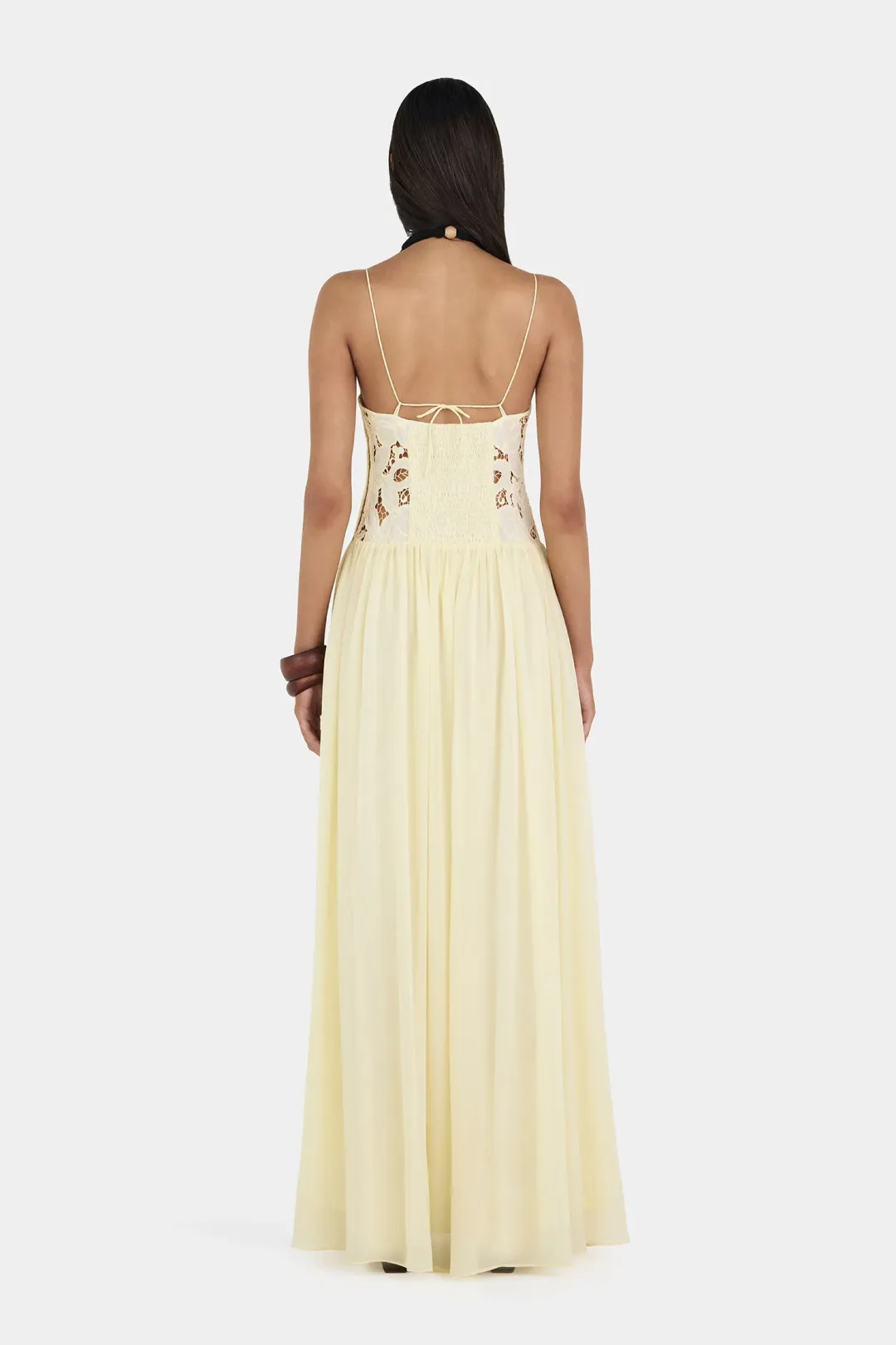 Hansen And Gretel Stephanie Maxi Dress Butter Beige Size 10 for rent on The Volte - main image