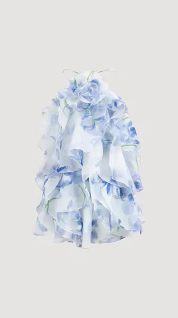 AJE Pandorea Layered Mini Dress in Iris Size 8 for rent on The Volte - image 3