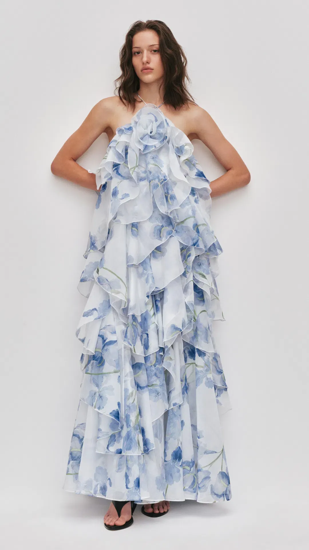 AJE Pandorea Layered Maxi Dress in Iris Size 8 for rent on The Volte - main image