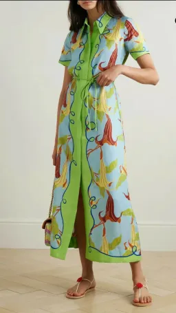 Alemais Alemais Rafaela Shirtdress Green Print size 12 for rent on The Volte - image 1