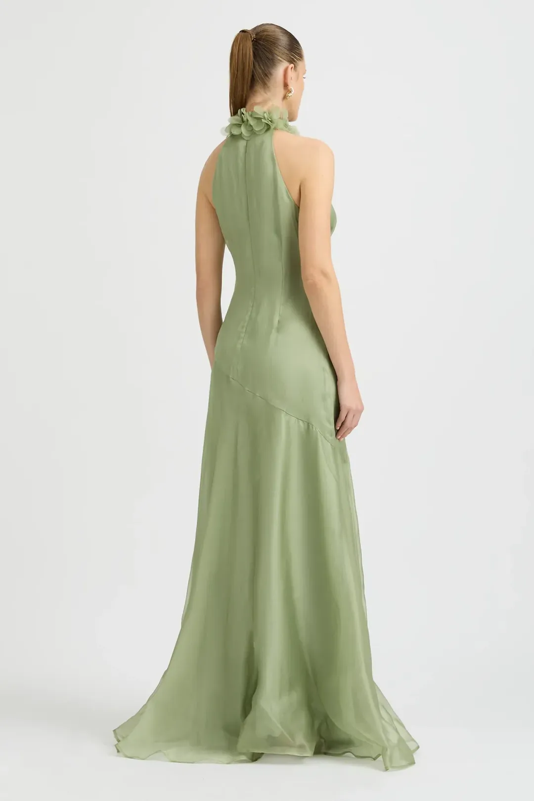 Sonya Moda Noelle Maxi Gown Moss Green Size AU 10 for rent on The Volte - main image