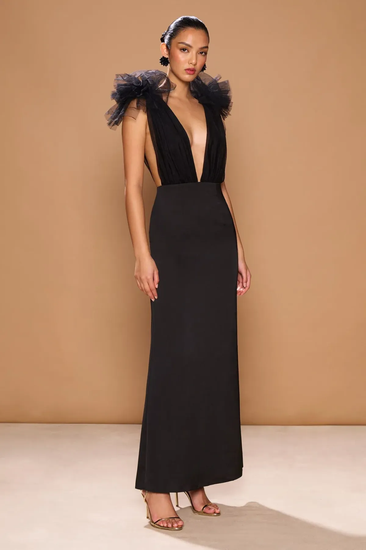 Sonya Moda Como Maxi Gown Black Size AU 10 for rent on The Volte - main image