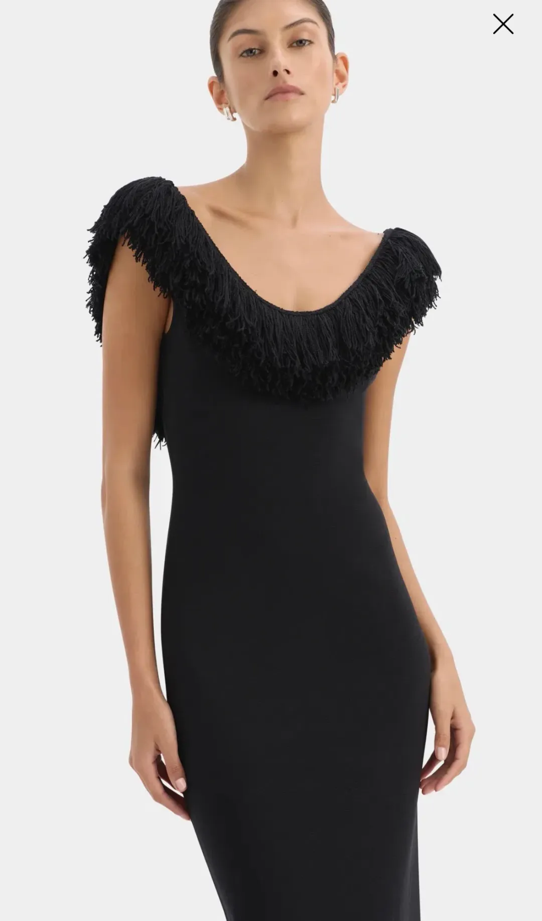 Sir Marcelline Fringe Gown Black Size 1 for rent on The Volte - main image