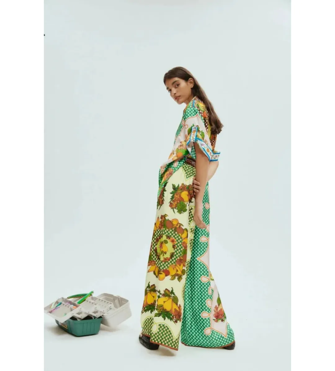 Alemais Lemonis Silk Shirt and Pants Set Multi Size AU 8 for rent on The Volte - main image