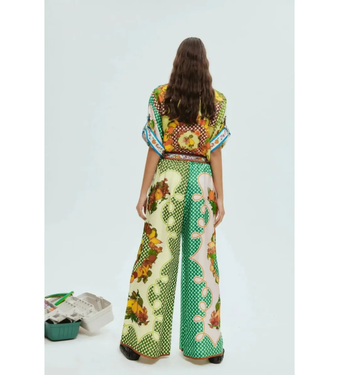 Alemais Lemonis Silk Shirt and Pants Set Multi Size AU 8 for rent on The Volte - main image