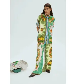 Alemais Lemonis Silk Shirt and Pants Set Multi Size AU 8 for rent on The Volte - image 1