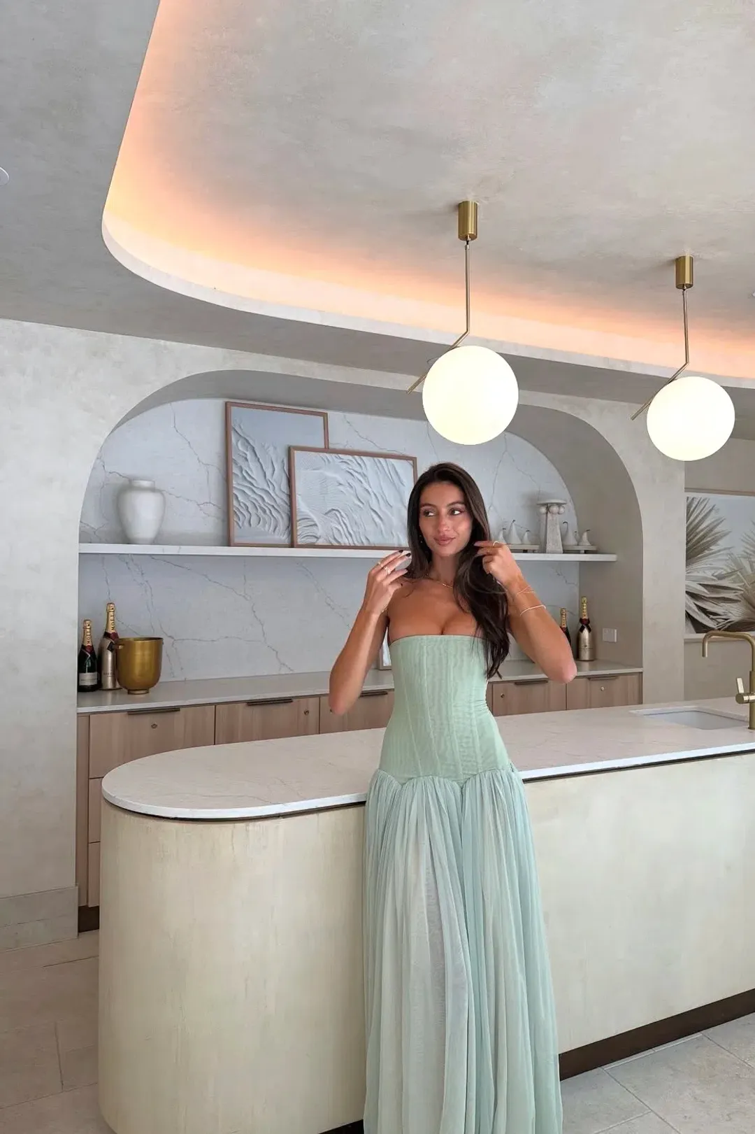 white fox magic Muse Maxi Dress size small in mint for rent on The Volte - main image